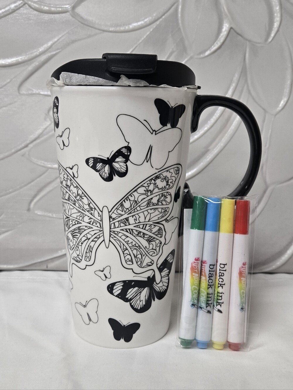 Ceramic 17 OZ Travel Cup | Butterfly Kisses